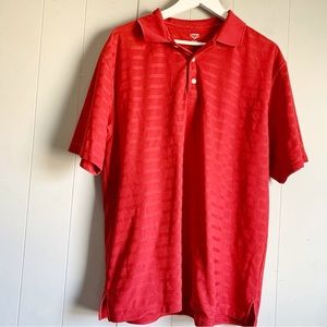 LINKS Men's Red Mesh Golf Polo XL